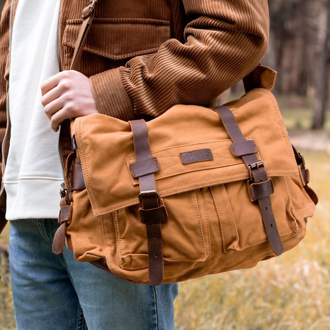 Bolso Halden de Lona y Cuero Marca Vinitivo