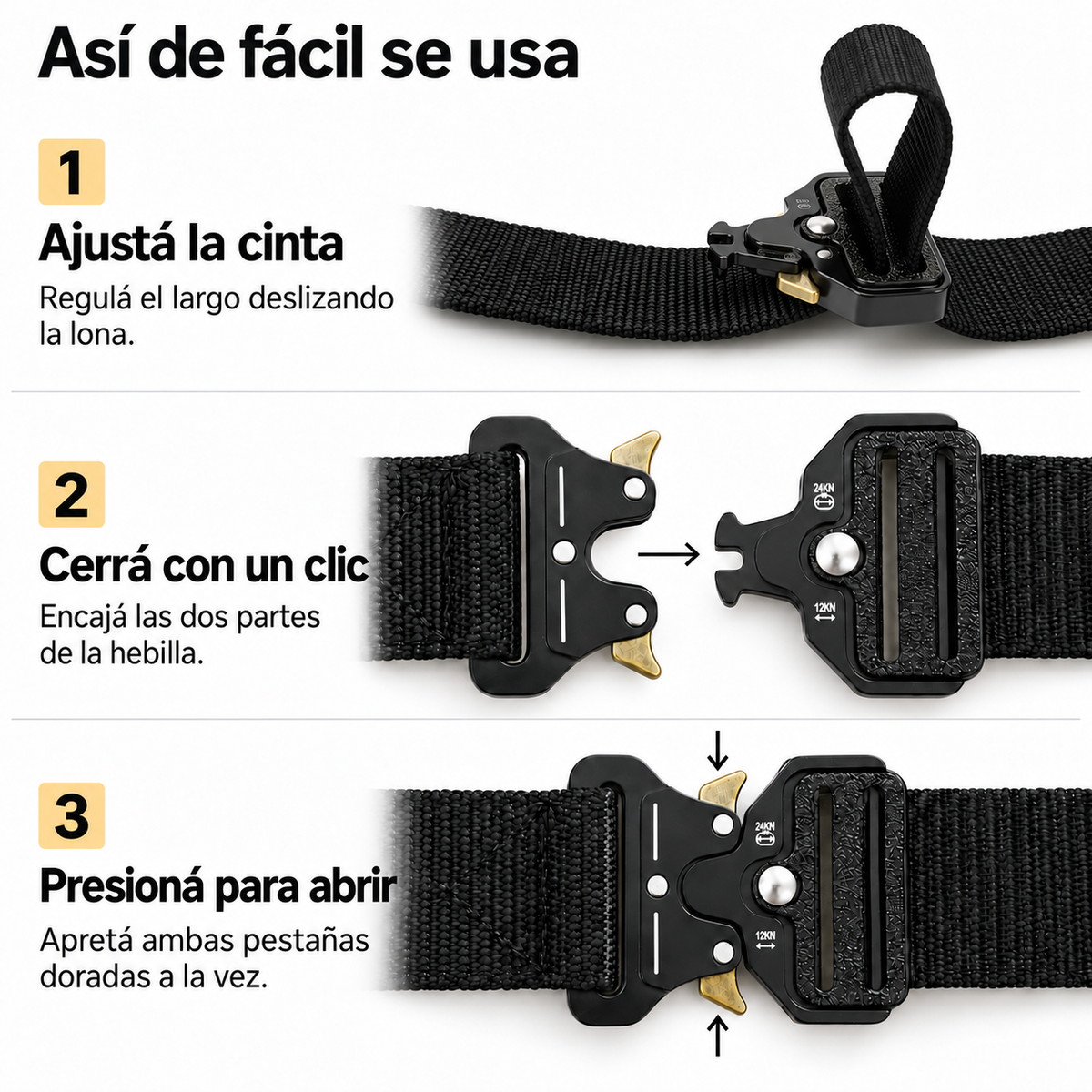 Cinto Táctico de Liberación Rápida en Lona