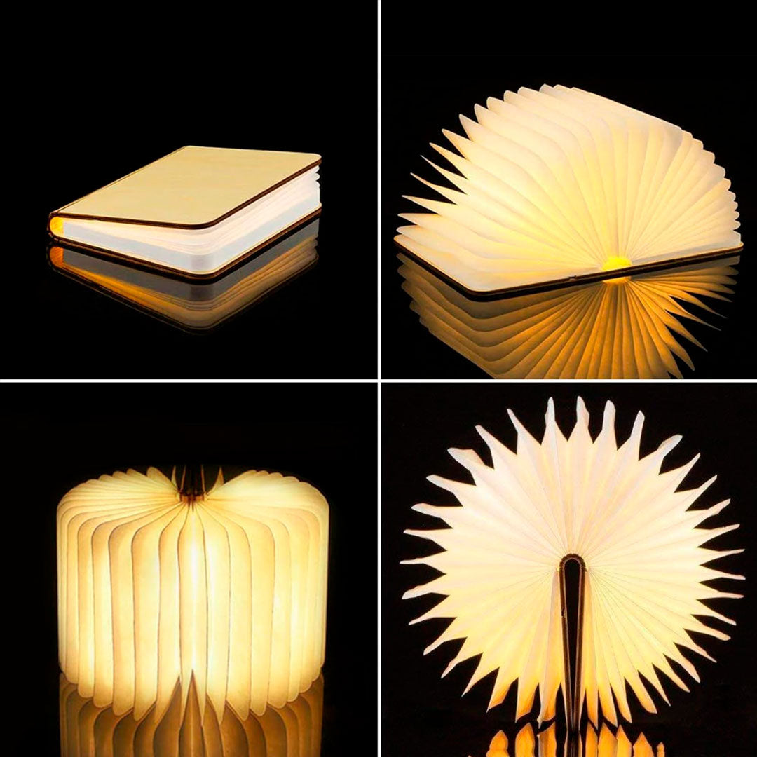 Lámpara Libro 3D LED, Luz Nocturna Recargable y Decorativa