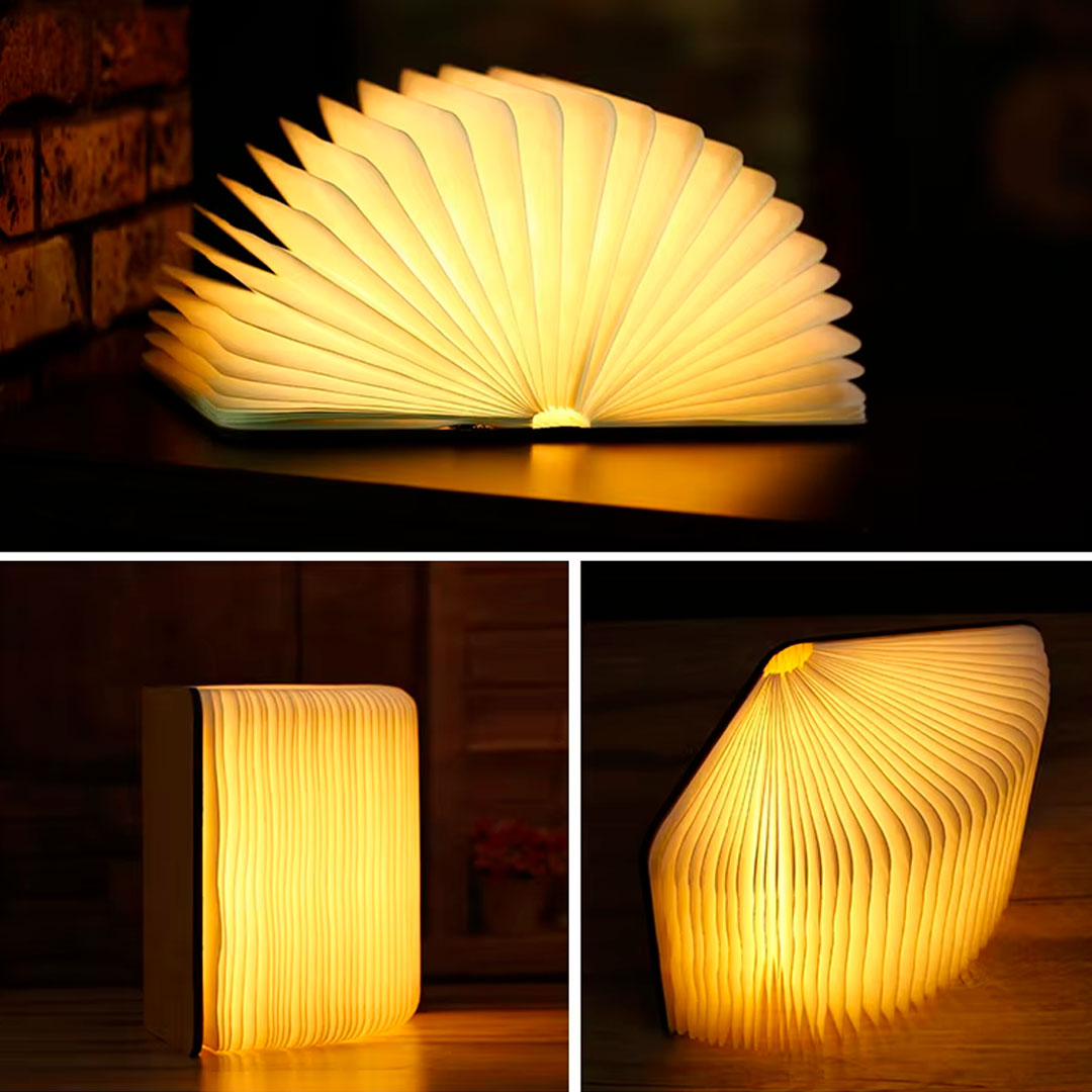 Lámpara Libro 3D LED, Luz Nocturna Recargable y Decorativa