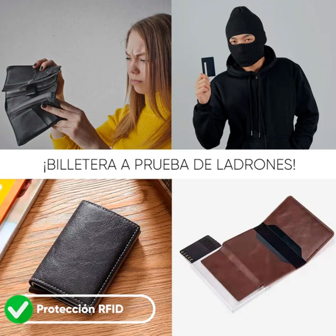 Billetera Pop Up con Tarjetero RFID en Cuero Marca Vinitivo