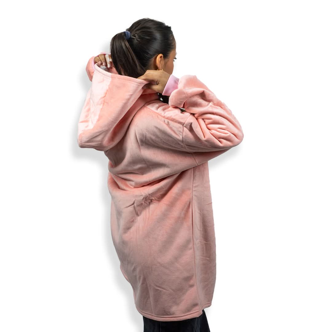 Hoodie Rosa Polar con Capucha Marca Wilma