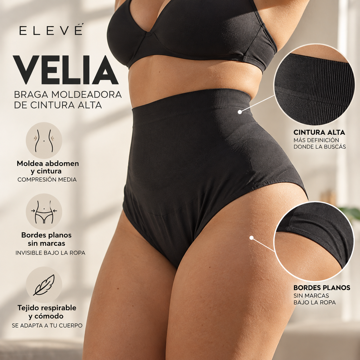 Velia Braga Moldeadora de Cintura Alta Elevé