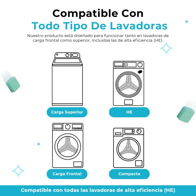 12 Tabletas ACTIVO Antibacterial para Limpieza Lavarropa