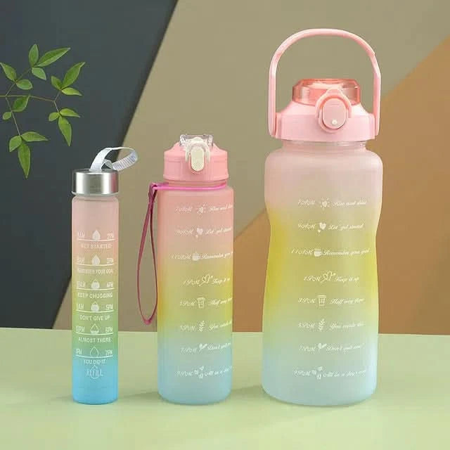 Botella Deportiva Graduada Motivacional x3 Tamaños