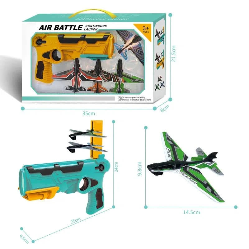 Lanza Aviones con Forma de Pistola + 3 Aviones.