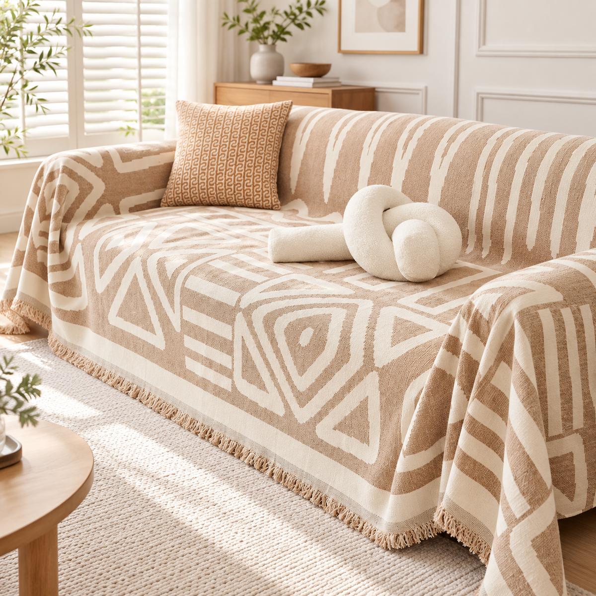 Manta Cubre Sofa de Chenilla Reversible