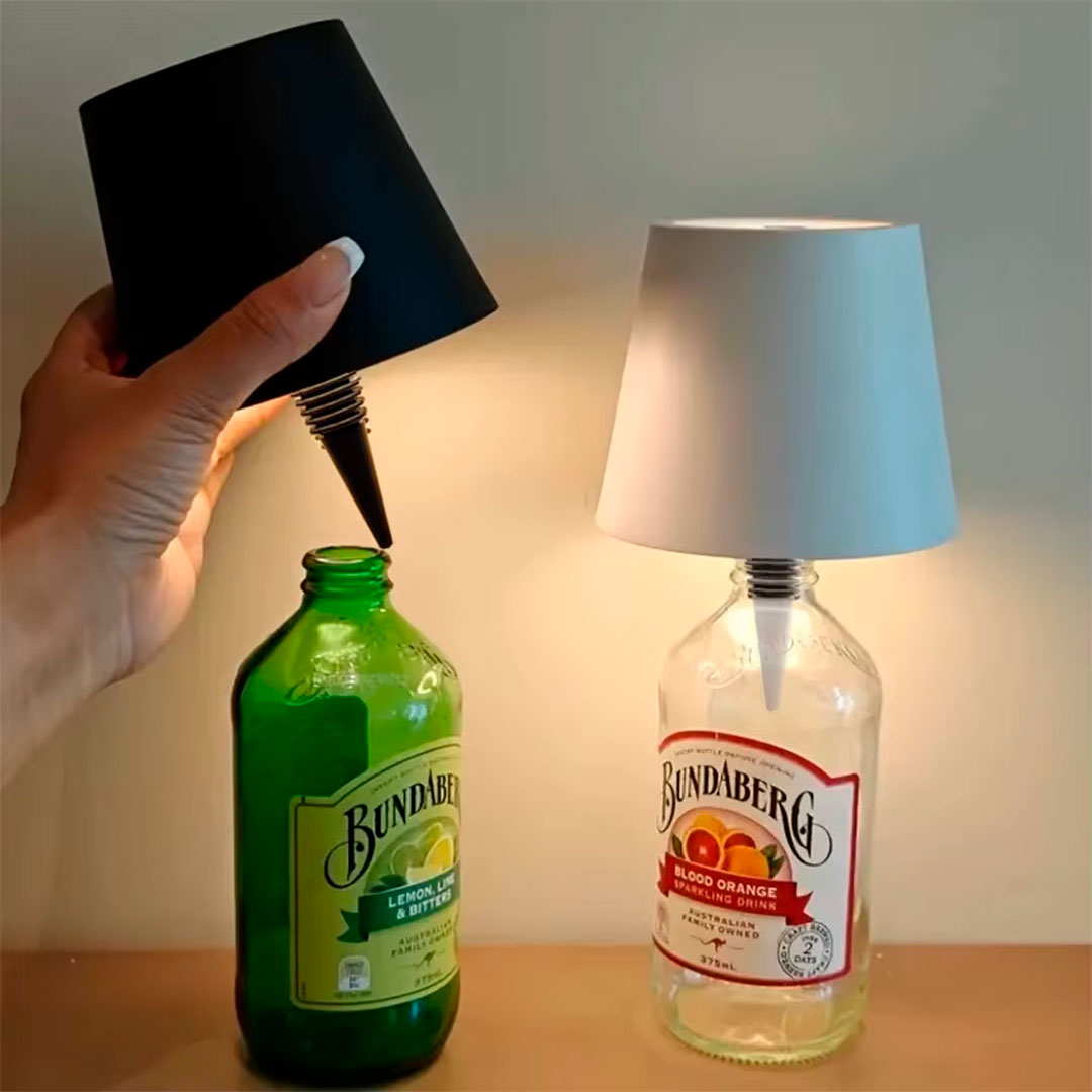 Lampara Botella Inalámbrica Táctil de 3 Colores y Atenuación