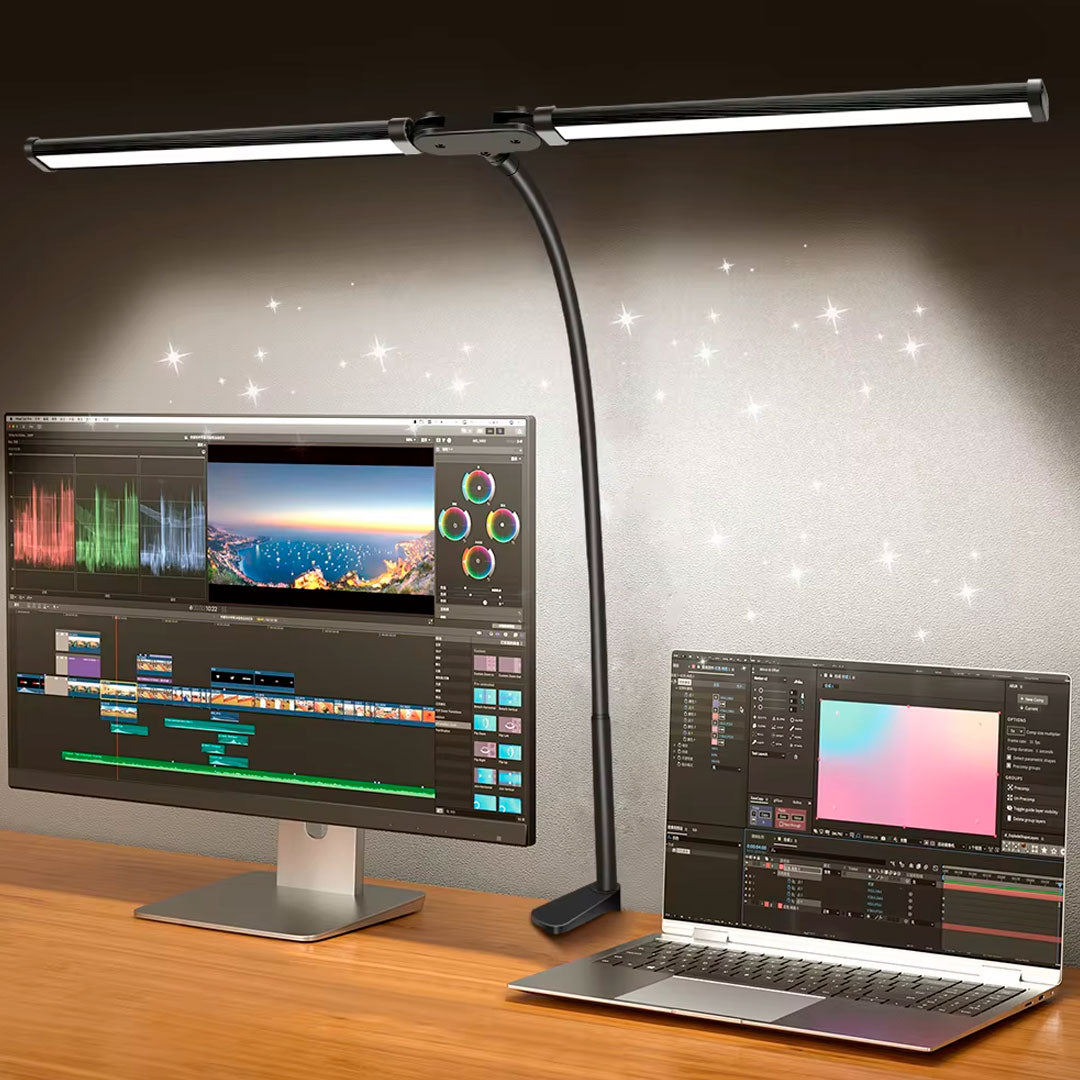 Lampara Led Doble de Escritorio Regulable