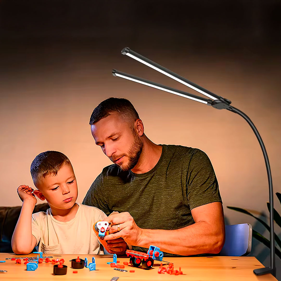 Lampara Led Doble de Escritorio Regulable