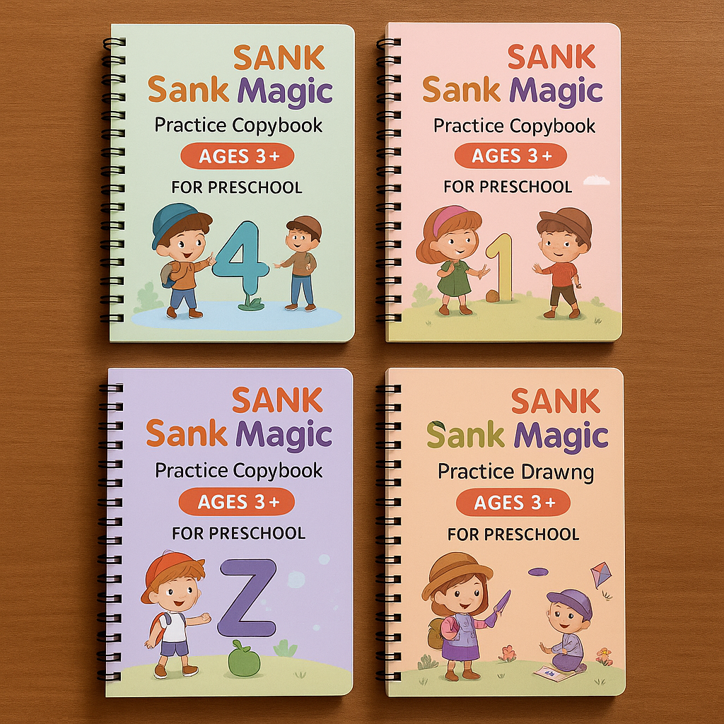 Set de 4 Libros Didacticos de Escritura Reutilizable