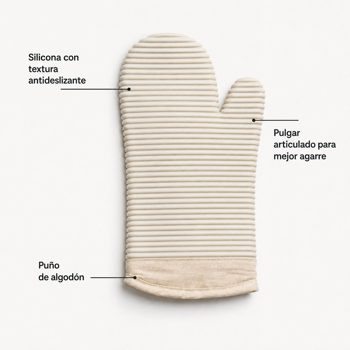 Juego de Guantes de horno de Silicona con Puño de Algodón