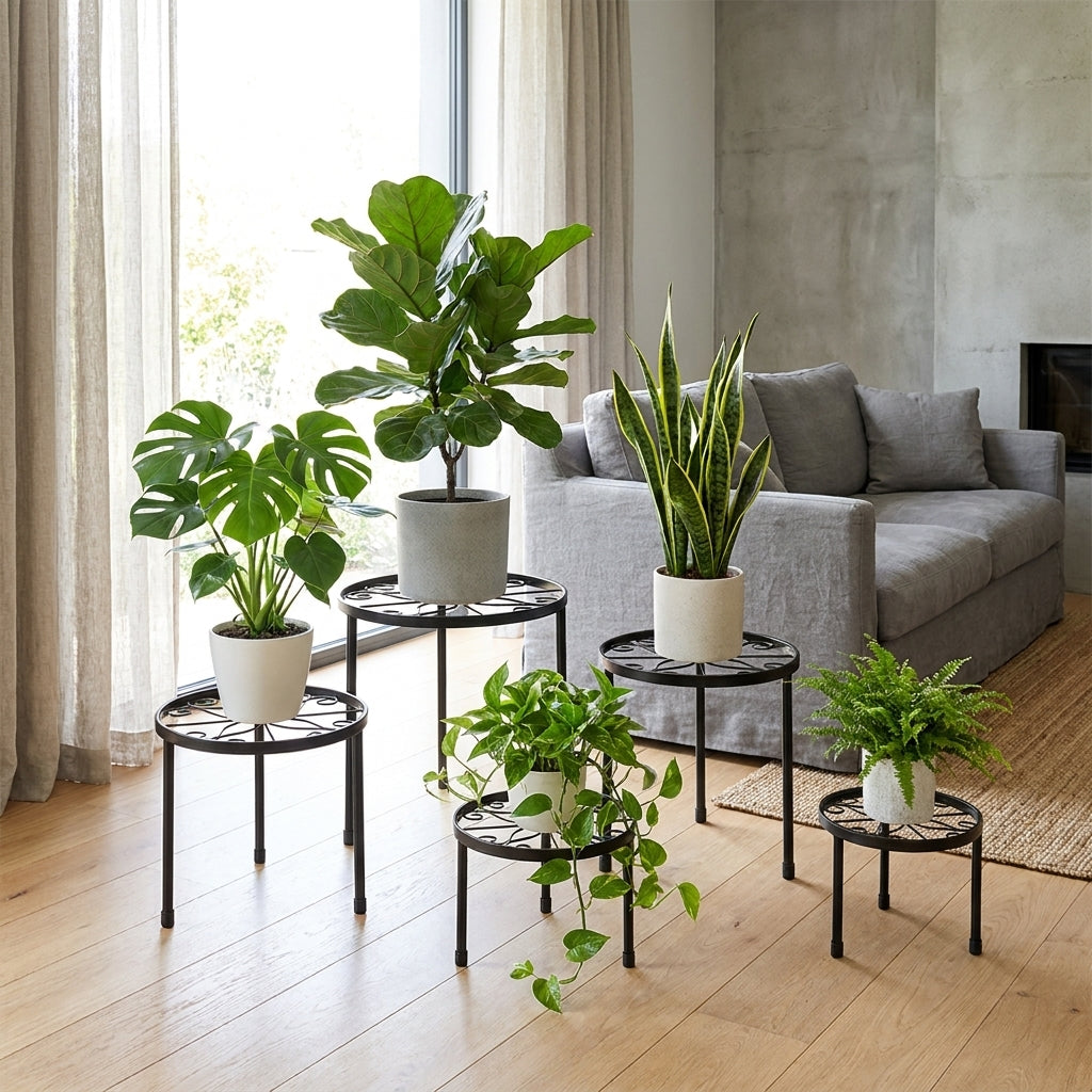 Paquete de 5 Soportes de Metal para Plantas