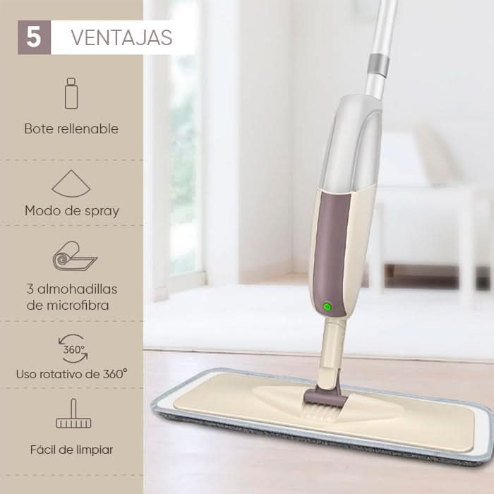Mopa Plana con Aspersor + 2 Repuestos de Regalo MilGenial