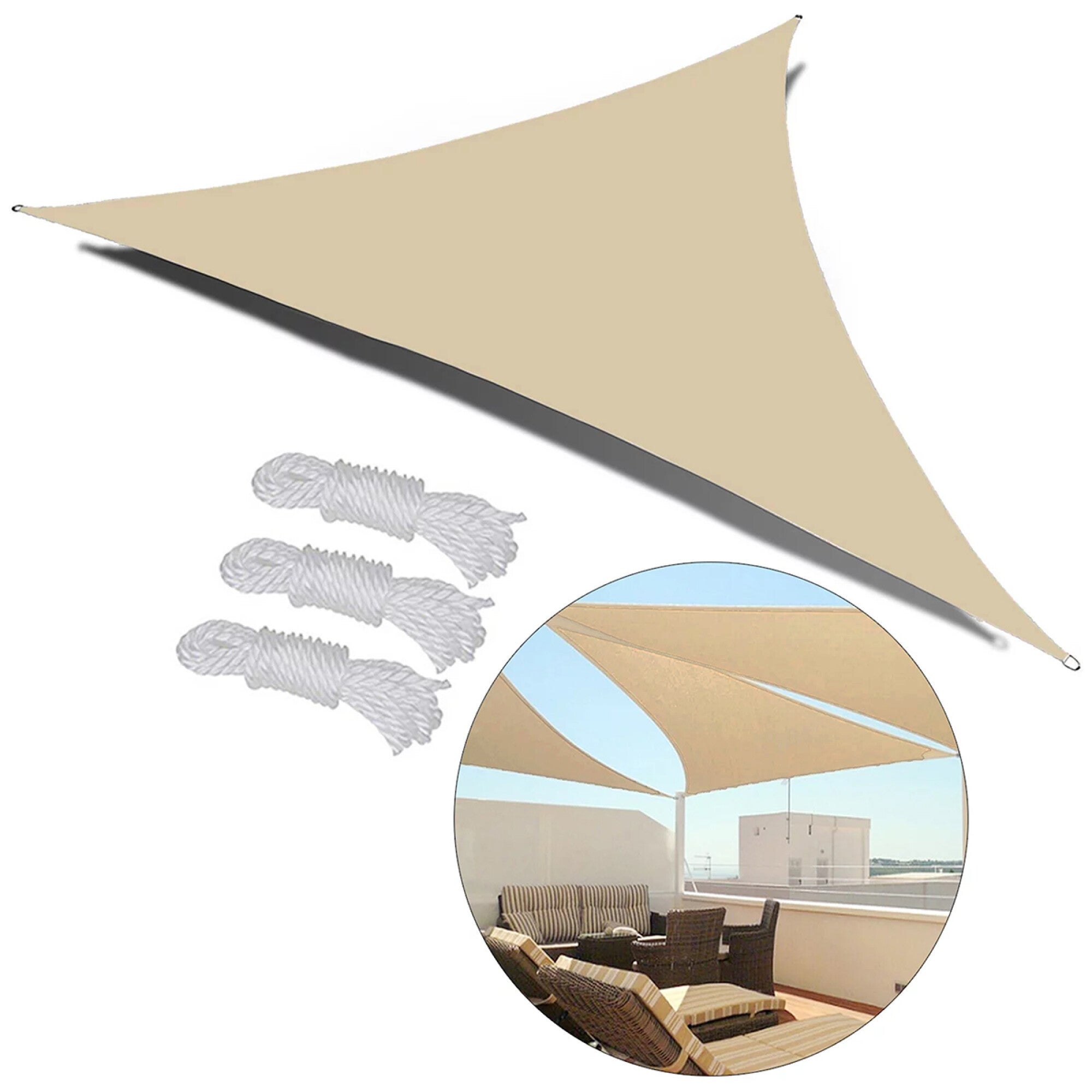 Malla Parasol Triangular Vela Impermeable