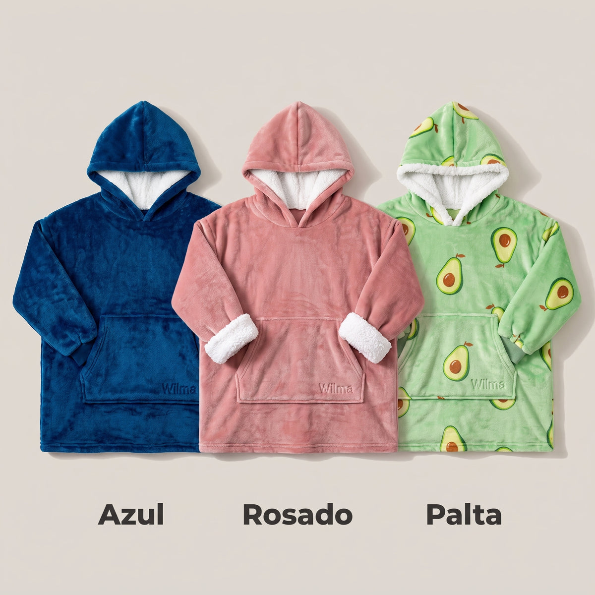 Hoodie Niños Polar con Capucha Marca Wilma - Los tres colores