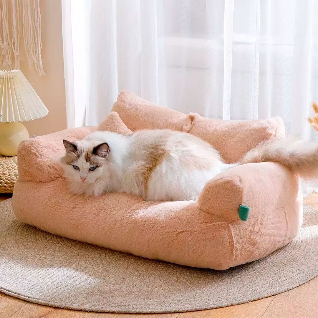 Cama para Gato Forma de Sofa en Felpa Super Suave