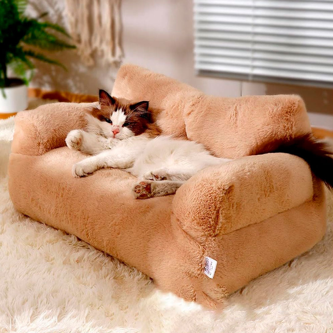 Cama para Gato Forma de Sofa en Felpa Super Suave