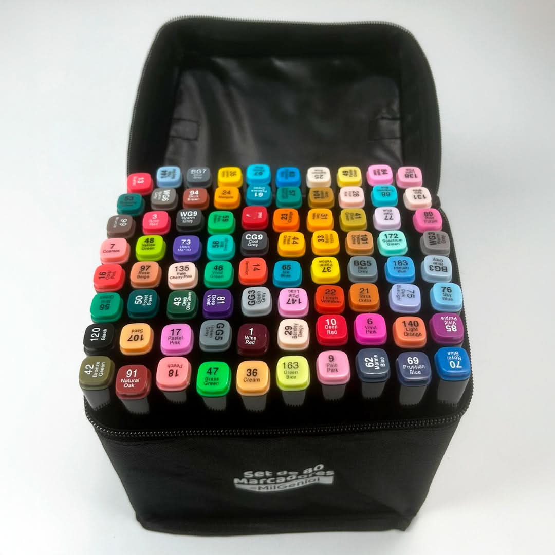 Juego de Marcadores MilGenial 80 Colores en Valija