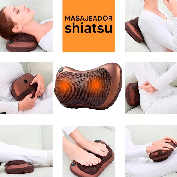 Cojin Masajeador CarPillow con Temperatura y Rodillos