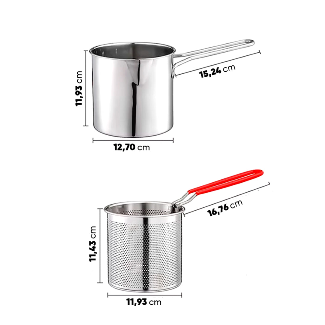 Olla con Filtro para Freir en Acero Inoxidable