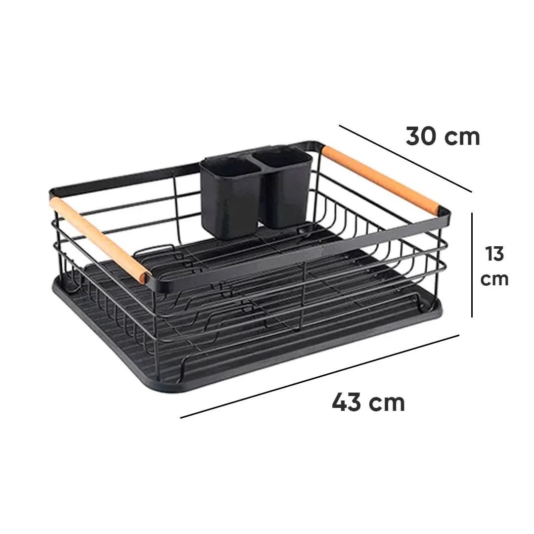 Escurridor Acero y Madera de 1 Nivel con Bandeja