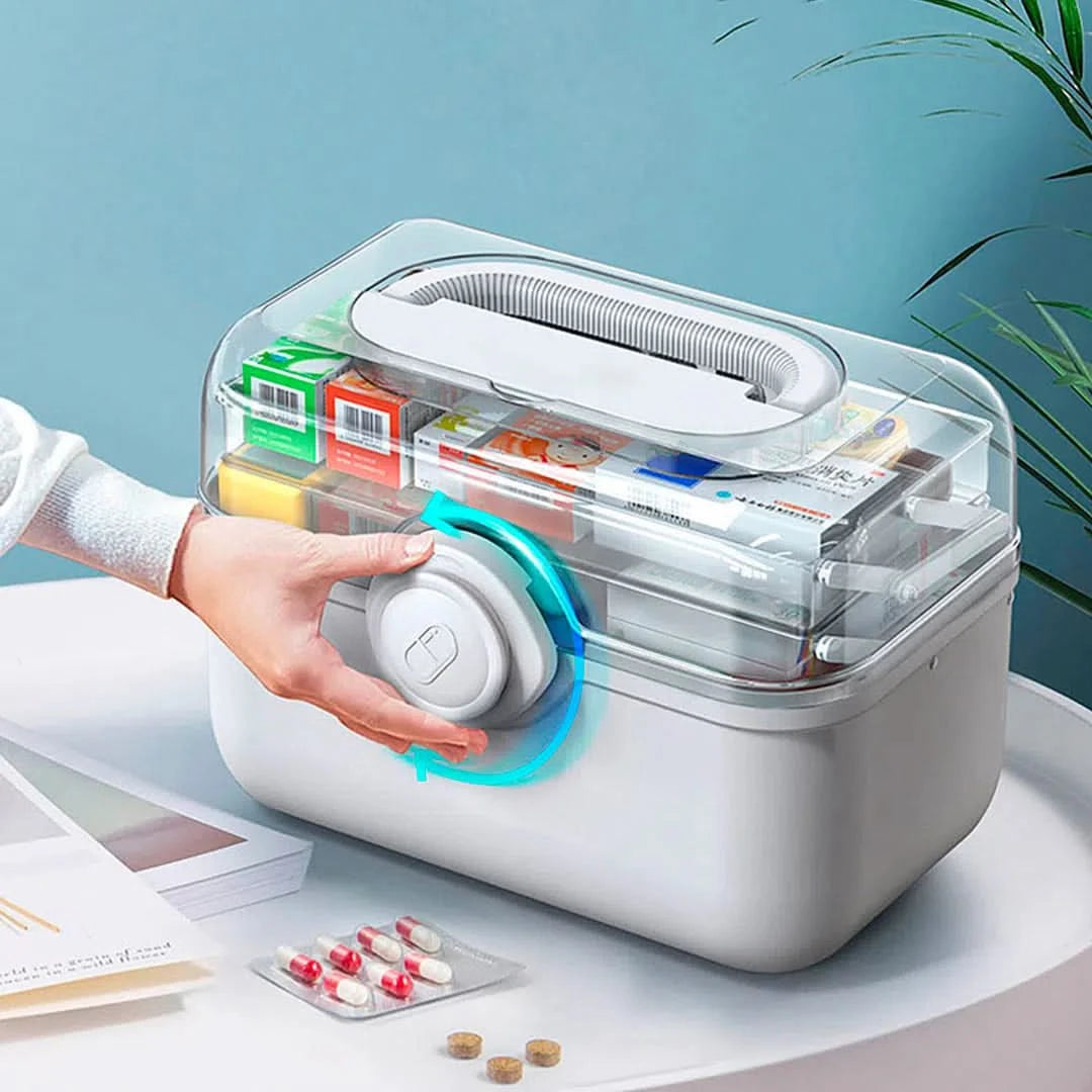 Contenedor Bucket Organizador de Medicamentos 3 Divisiones