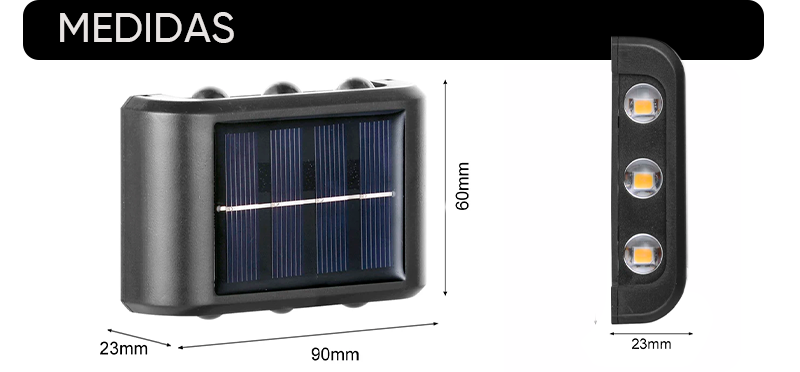 Pack de 2 Focos Milhome Solares de 6 Luces Frías