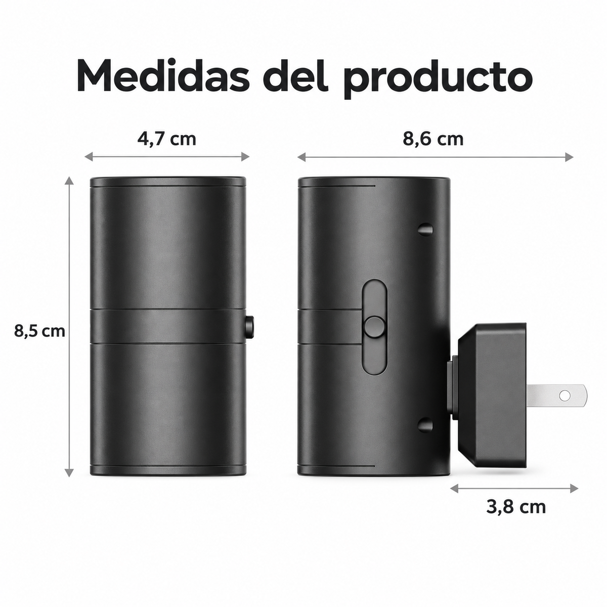 Lampara Veladora Led Dimerizable de Pared Plug-In Calida