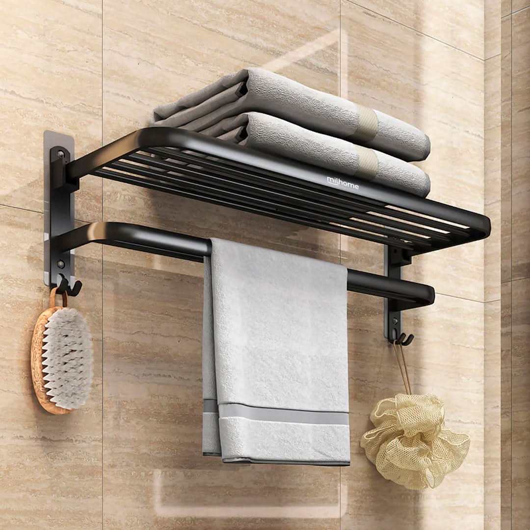 Toallero Nora Minimalista con Ganchos 2 en 1 Milhome