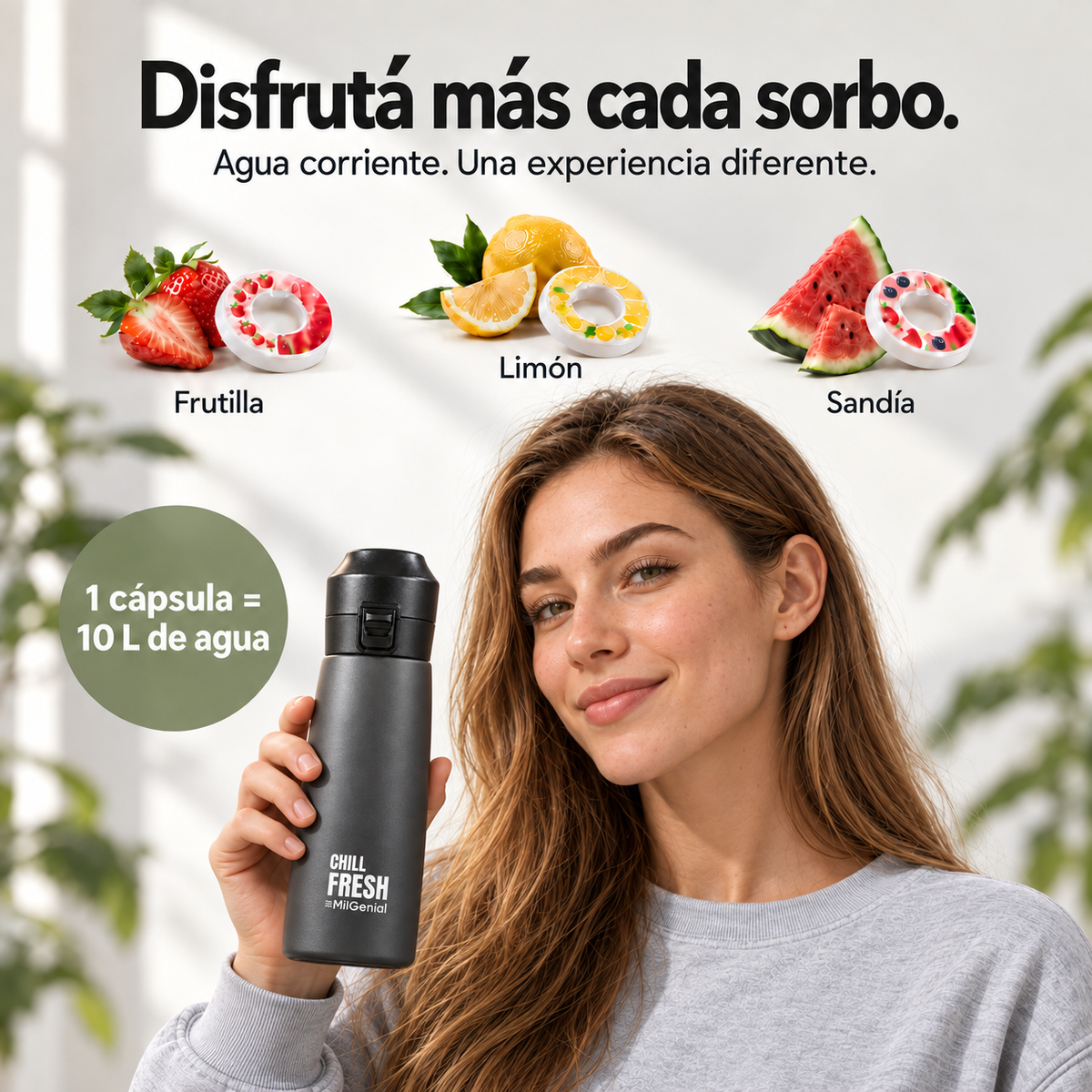 Botella Aromatica Chill Fresh con 3 Capsulas de Regalo