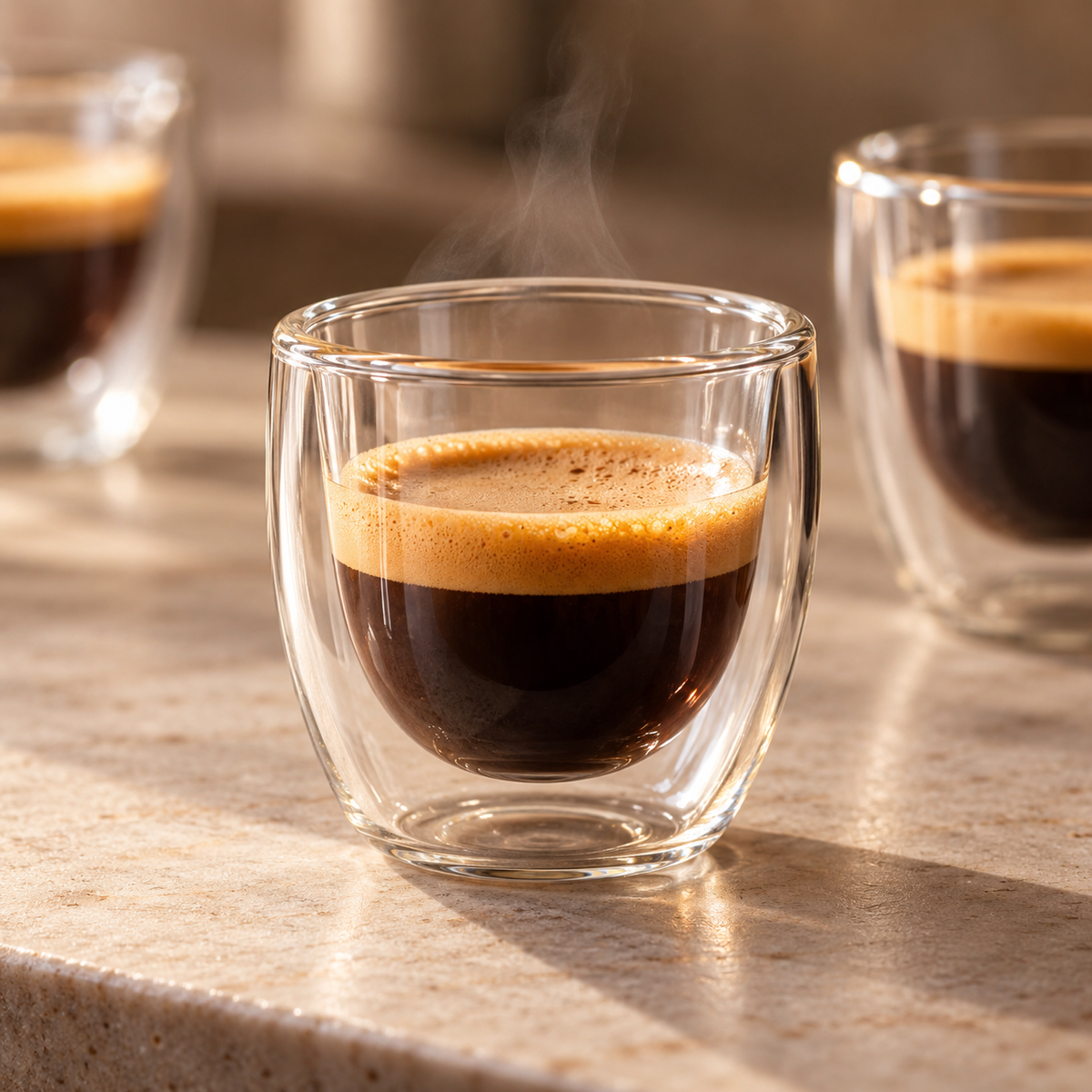 Set X6 Vasos Cafe Expresso Doble Vidrio Borosilicato 80ml