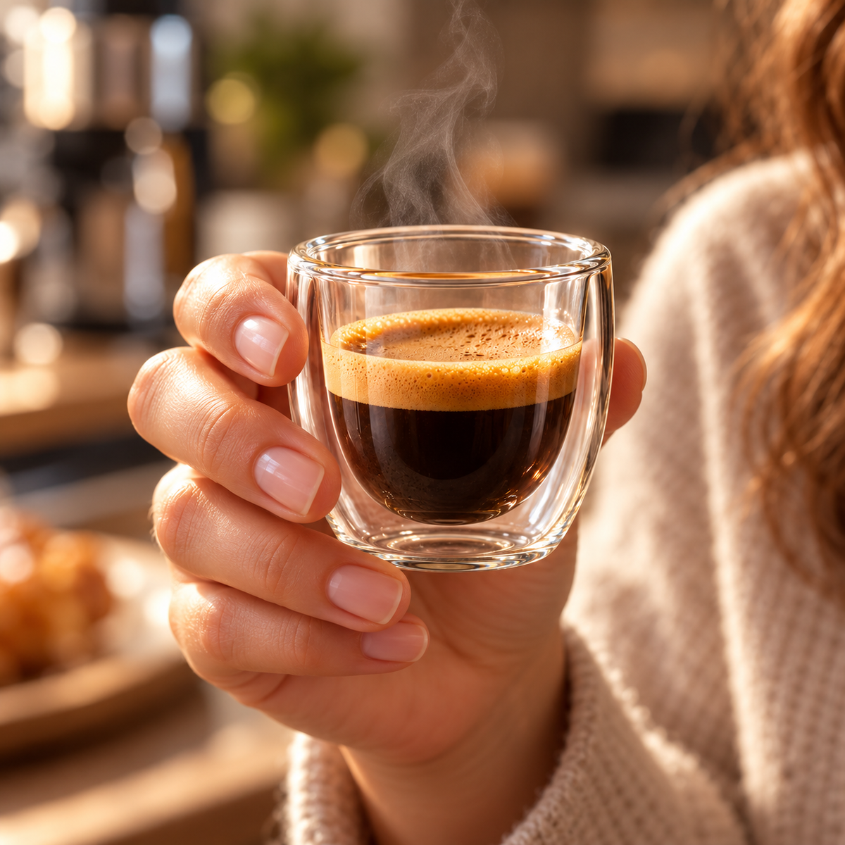 Set X6 Vasos Cafe Expresso Doble Vidrio Borosilicato 80ml
