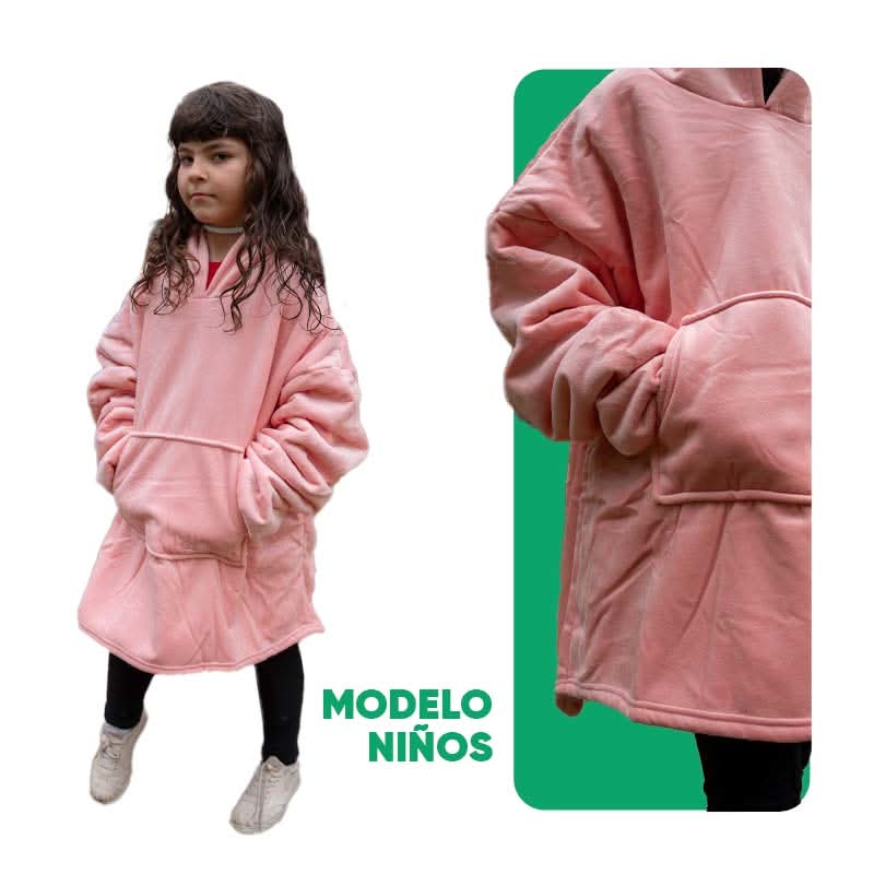 Hoodie Rosa Polar con Capucha Marca Wilma