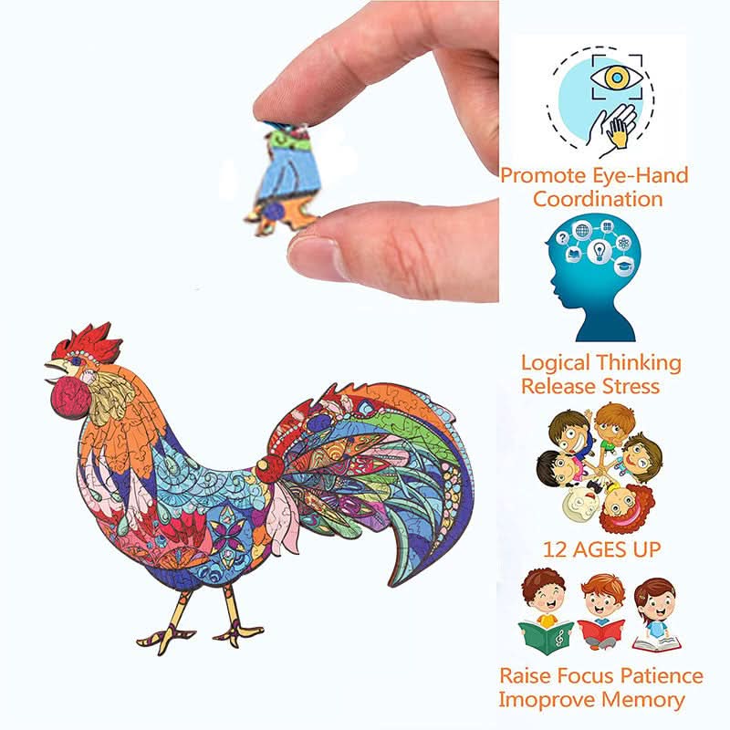 Puzzle de Madera de 180 Piezas Diseño Gallo