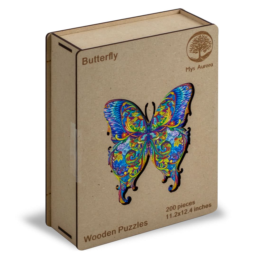 Puzzle de Madera de 200 Piezas Diseño Mariposa