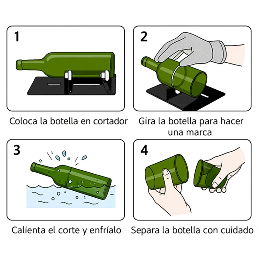 Herramientas Soporte Cortador de Botella de Vidrio 19 Piezas