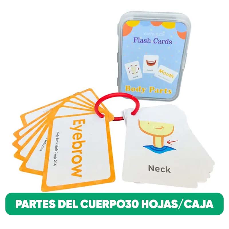 Pack de 5 Tarjetas de Aprendizaje en Inlges para Niños