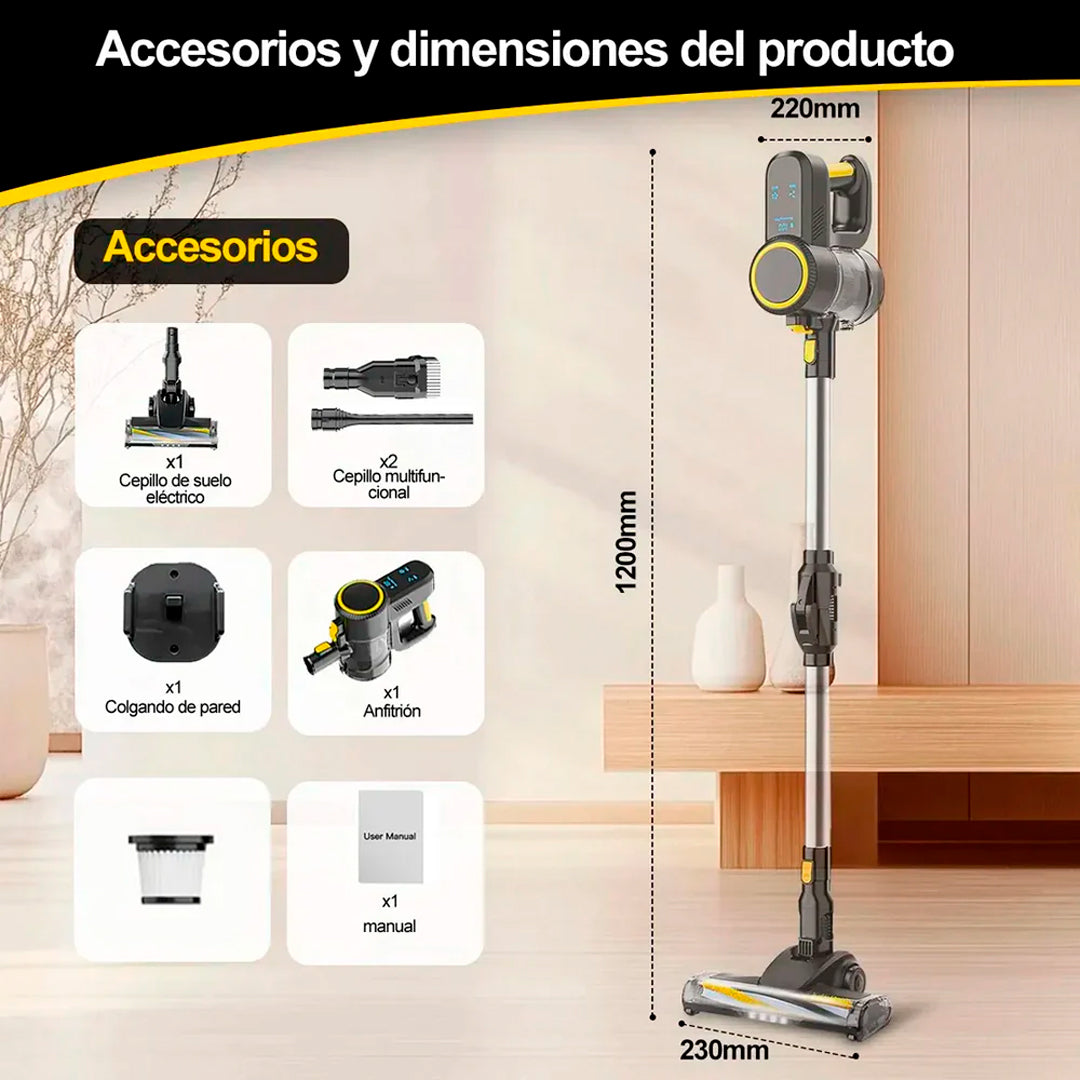 Aspiradora Vertical Inalámbrica Flexible 3 en 1 de 250W