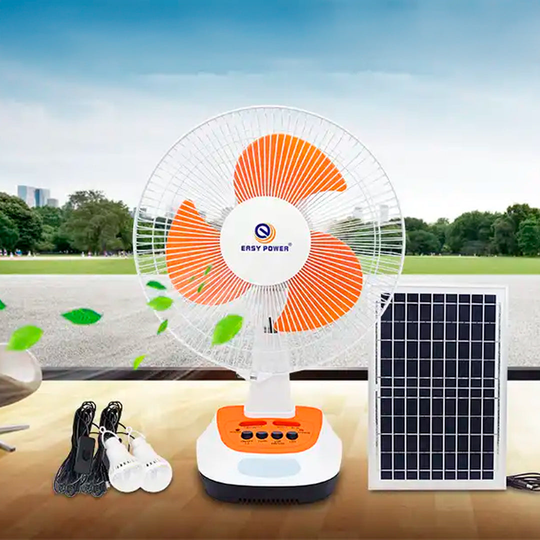 Ventilador Solar 3 Velocidades con 2 Luces Led