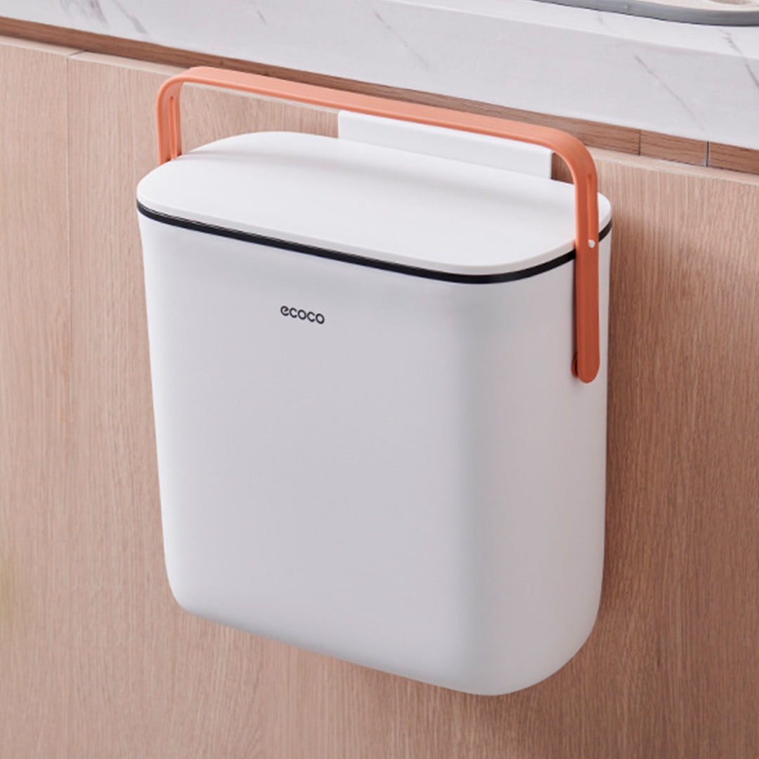 Basurero Papelera  con Tapa para Colgar Cocina Ecoco 10 L