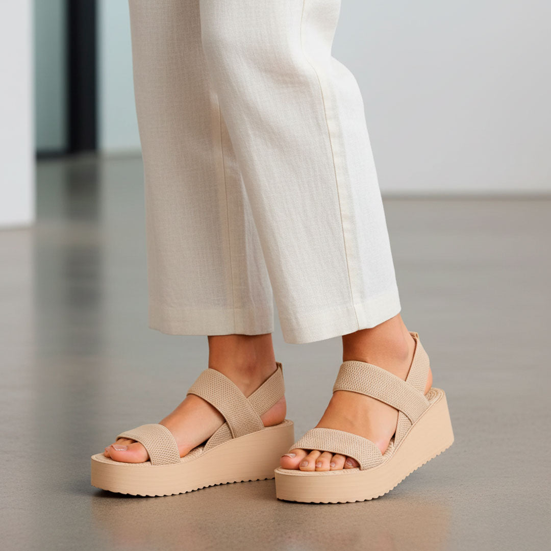 Sandalias de Mujer Tejida de Cañamo con Doble Banda