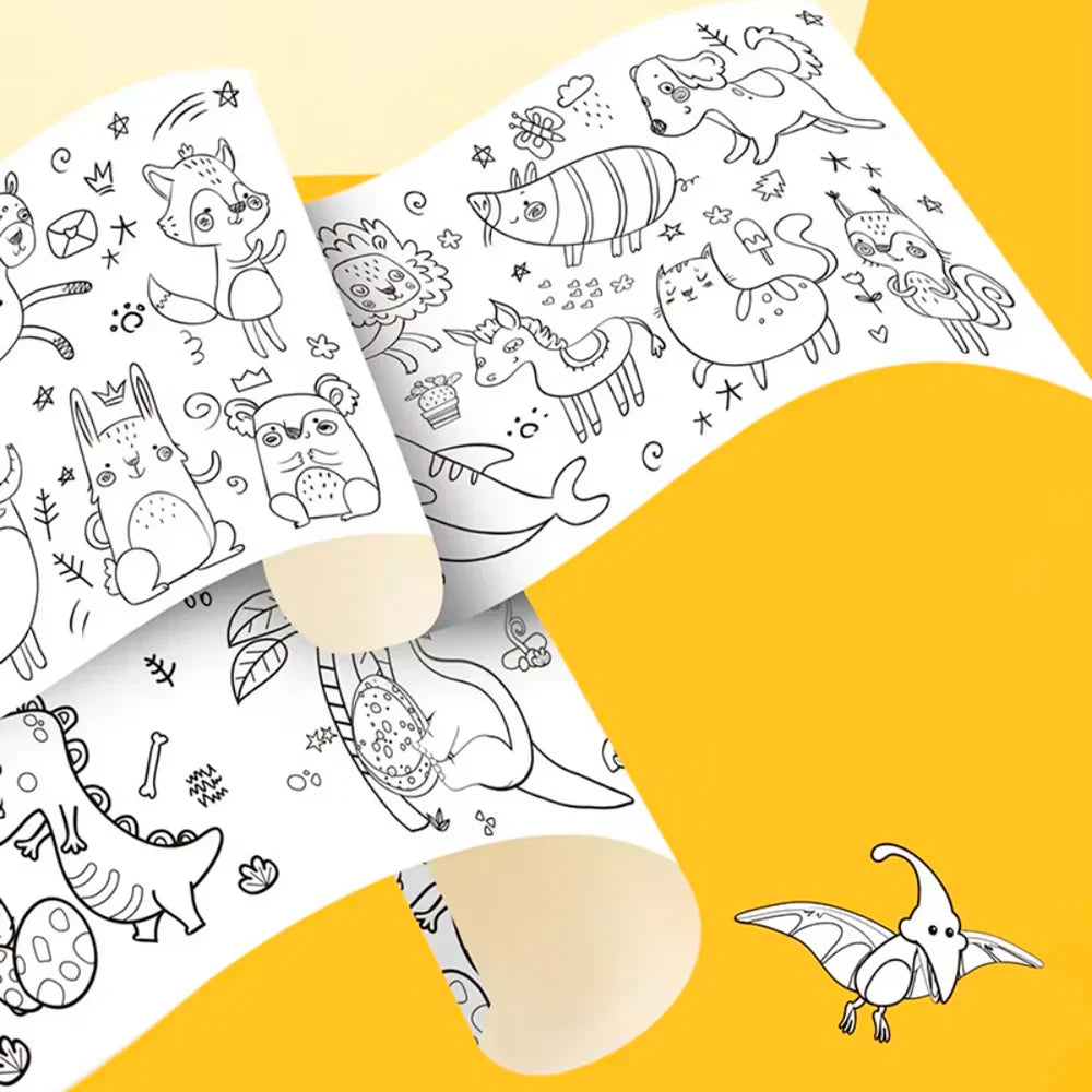 Pack de 5 Rollos de Dibujo Coloreable 5 Diseños