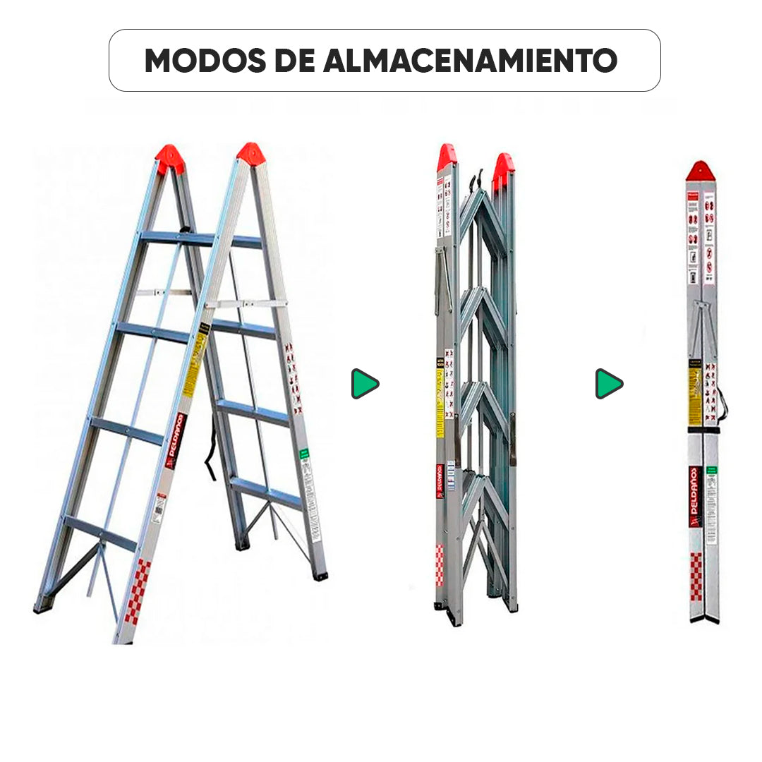 Escalera Compacta de Aluminio Totalmente Plegable 150Kg MAX
