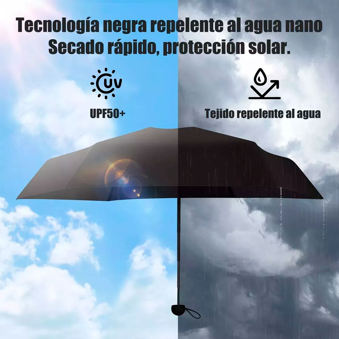 Mini Paraguas Plegable con Estuche UPF50+