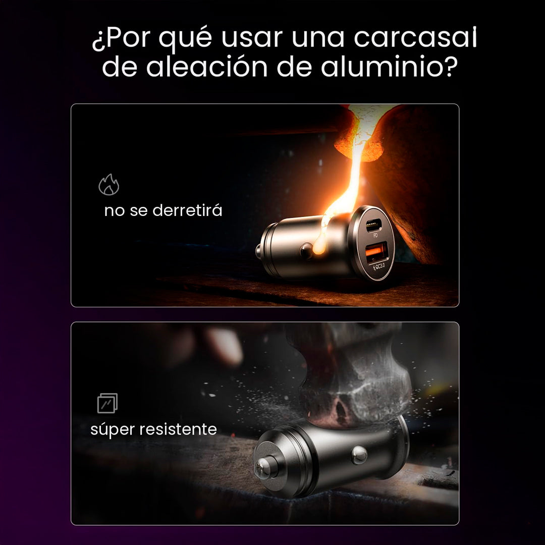 Cargador de Auto LISEN Carga Rapida 36w Doble USB 3.0