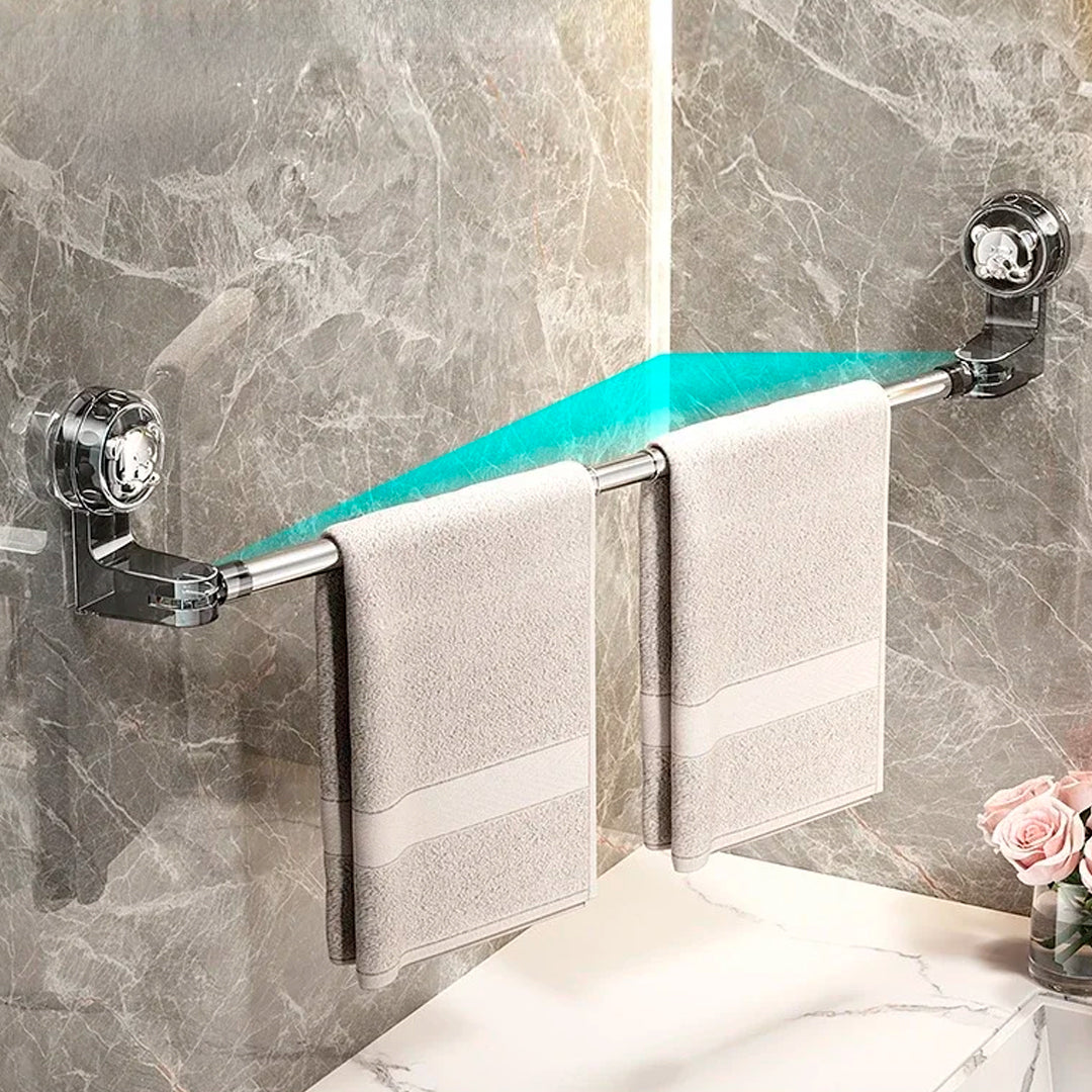 Toallero Extensible de Aluminio + Ventosa Facil Instalación