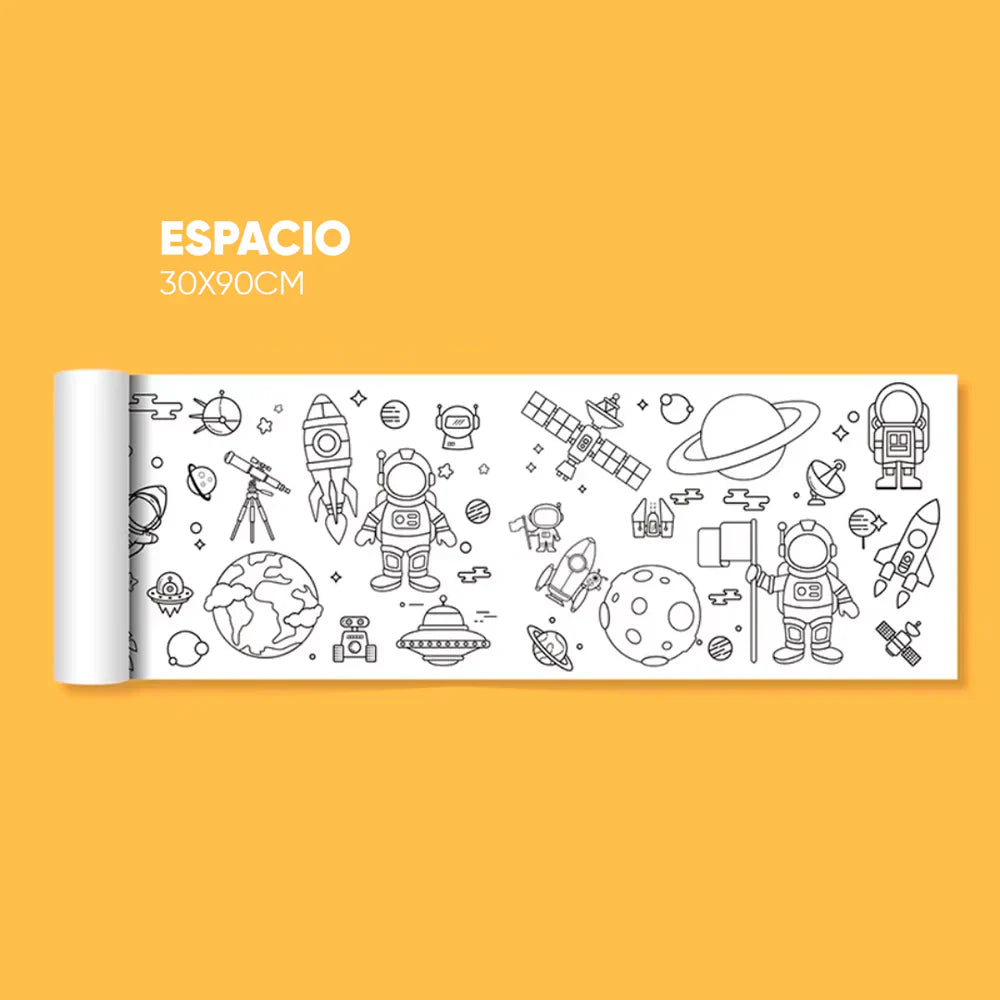 Pack de 5 Rollos de Dibujo Coloreable 5 Diseños