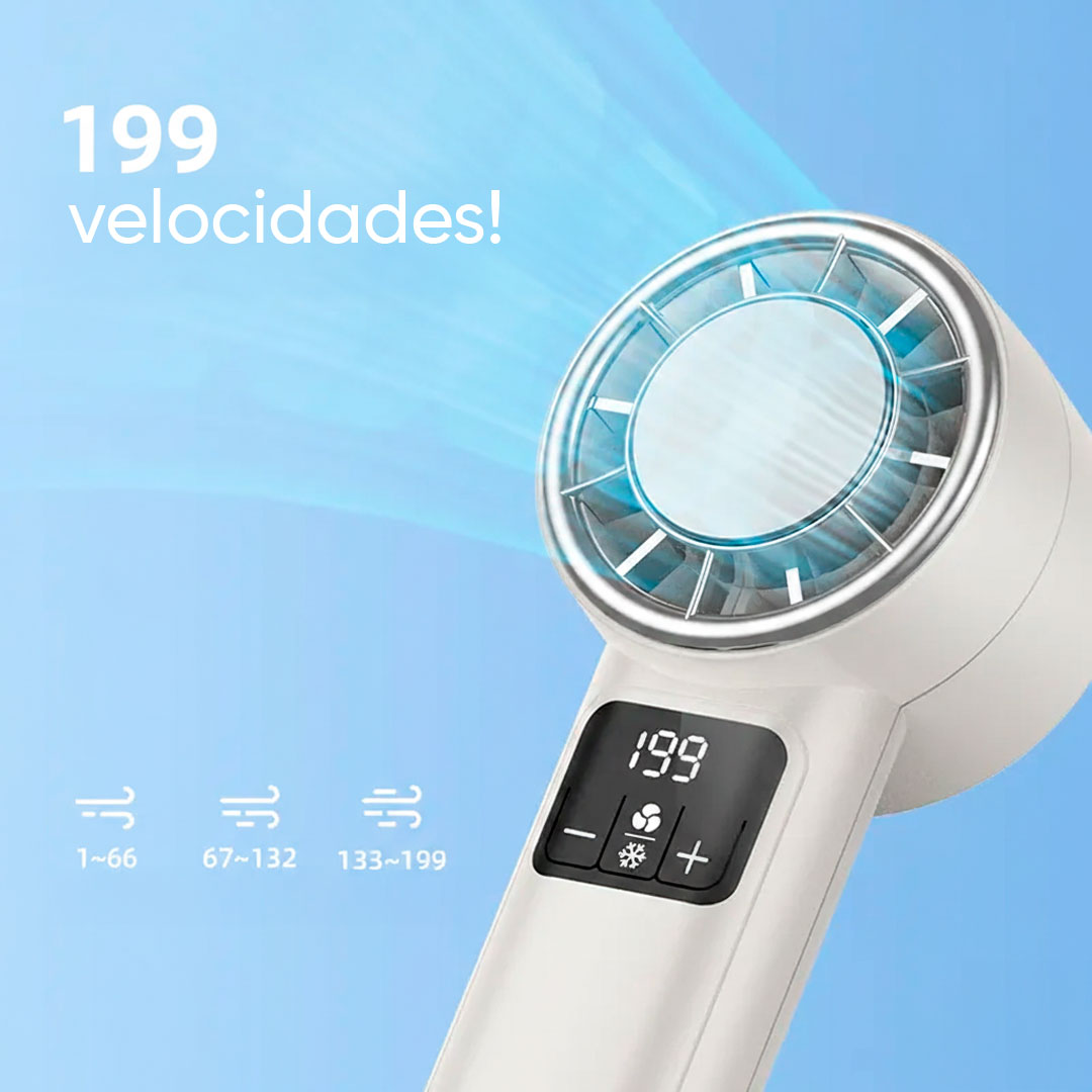 Ventilador de Mano Portátil Recargable de Alta Velocidad