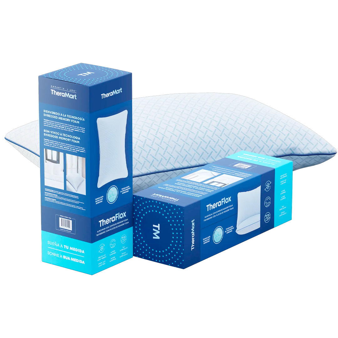 Almohada con Memoria y Copos de Gel TheraFlox